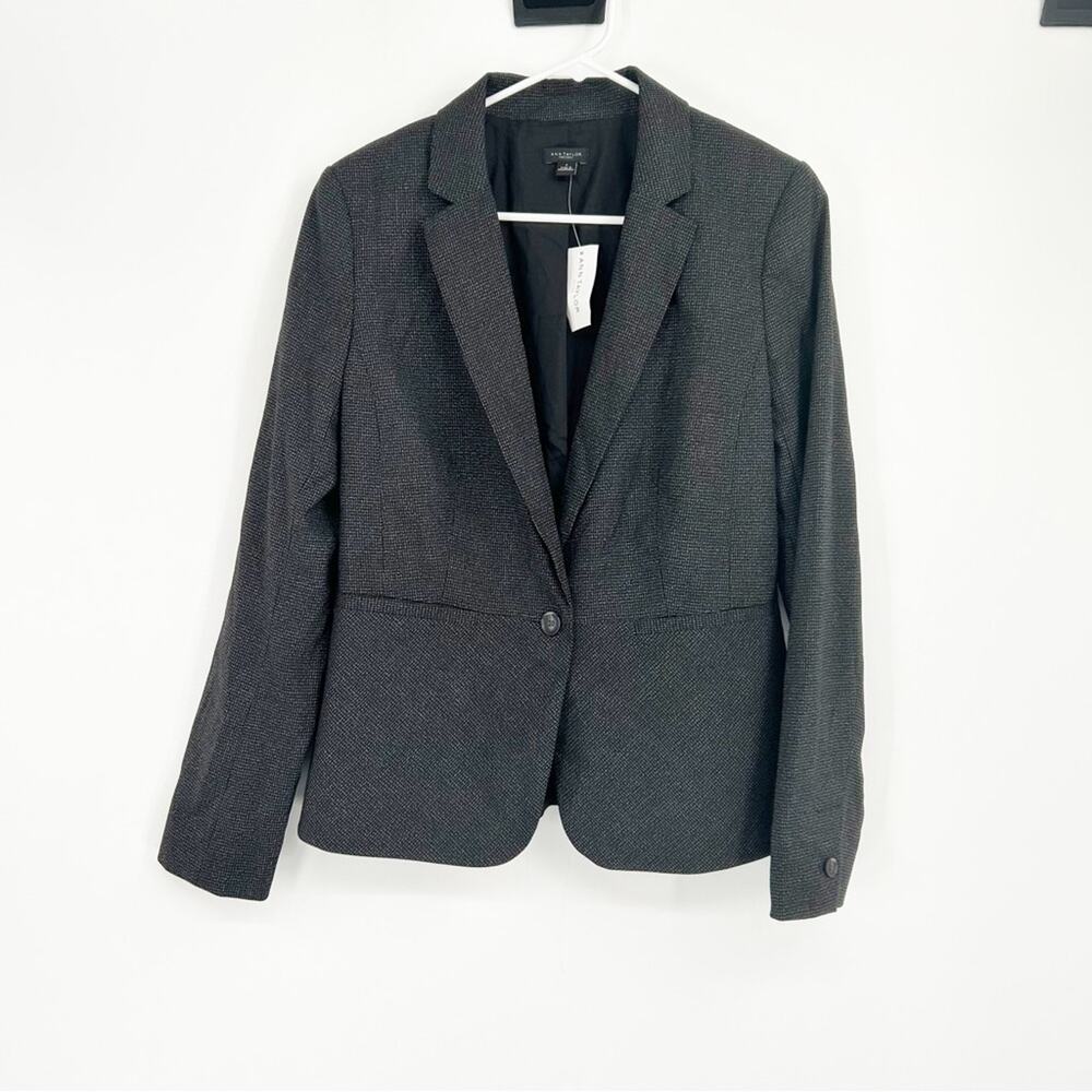 NWT Ann Taylor Factory Classic Women's Black One Button‎ Blazer Size 8